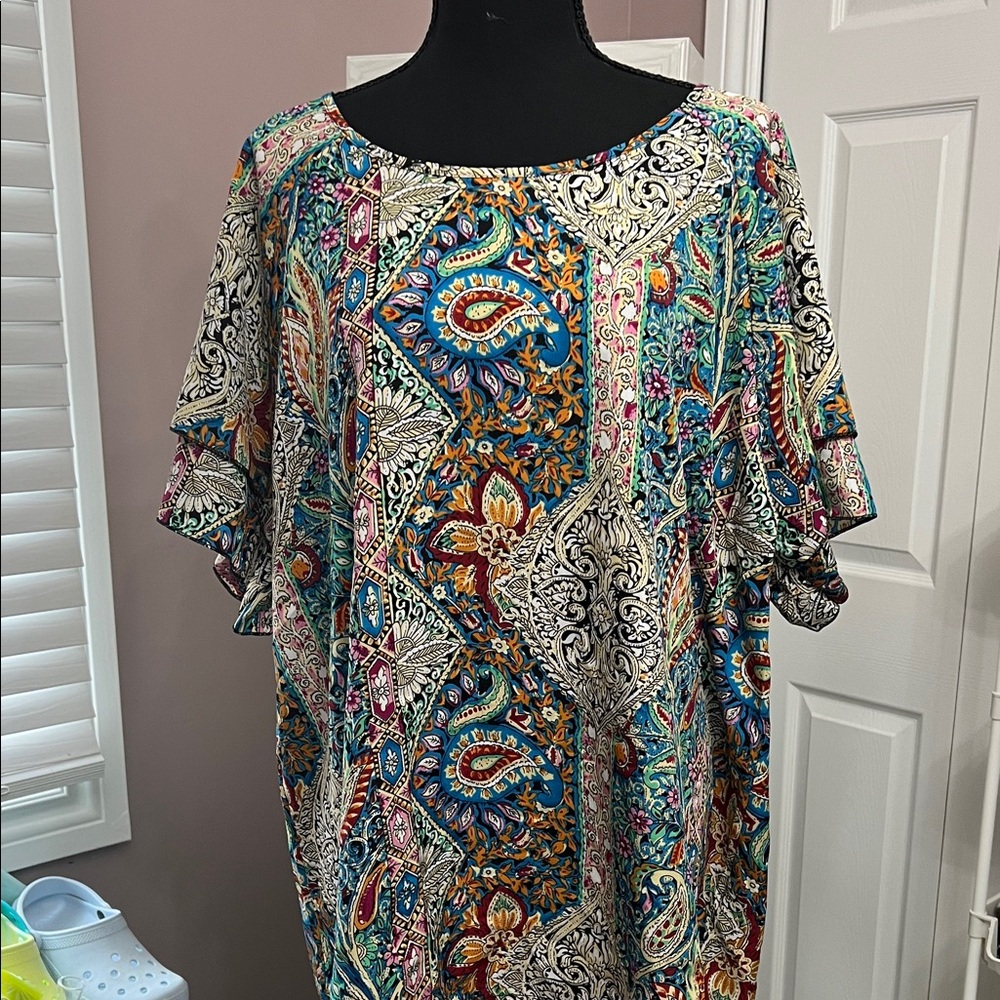 Multicolor Paisley Print Women's Top